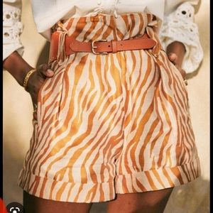 Sézane Romeo zebra ocher short size 4/36
